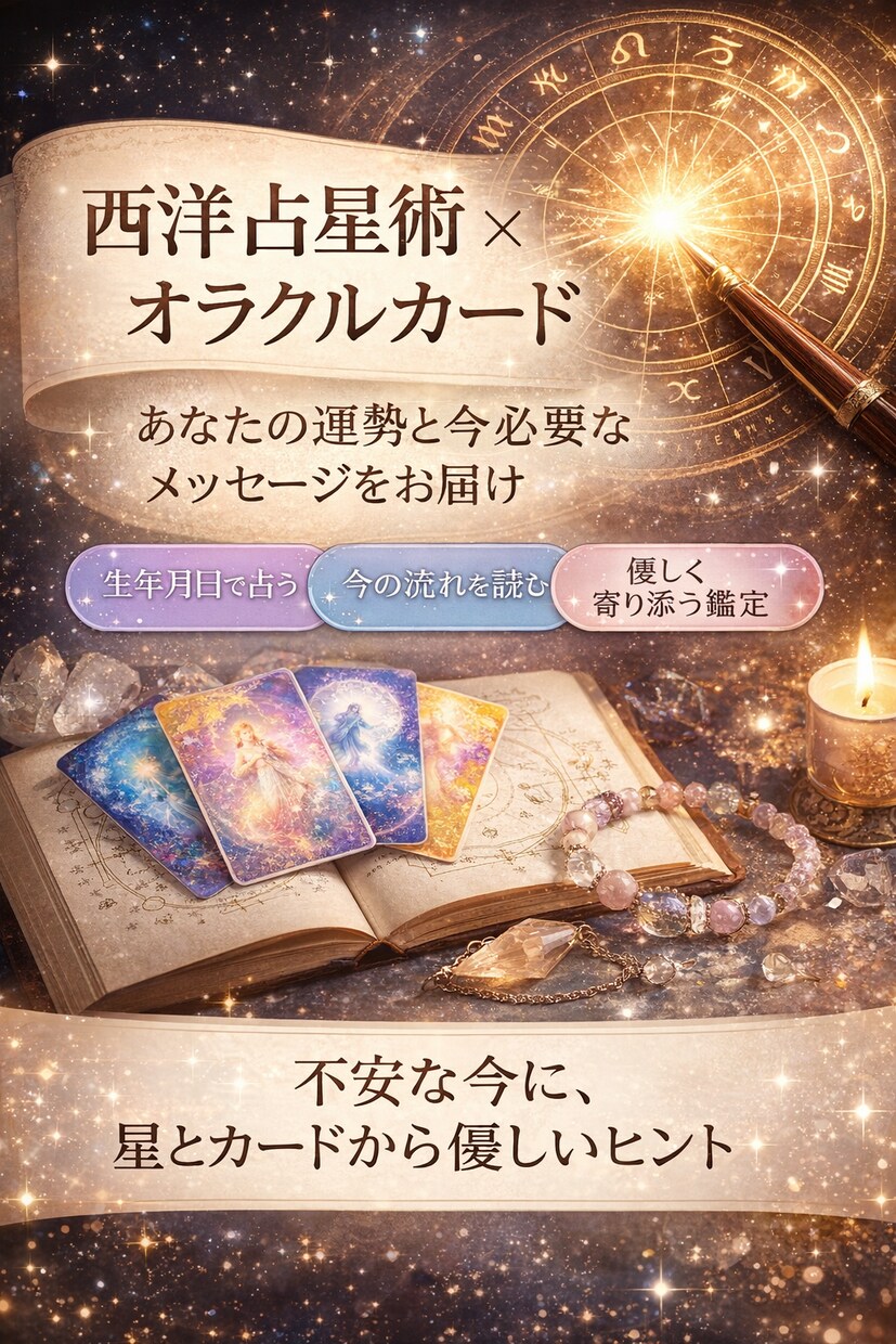 西洋占星術×オラクルであなたの今を占います 星の流れとカードで心を整える鑑定を致します イメージ1