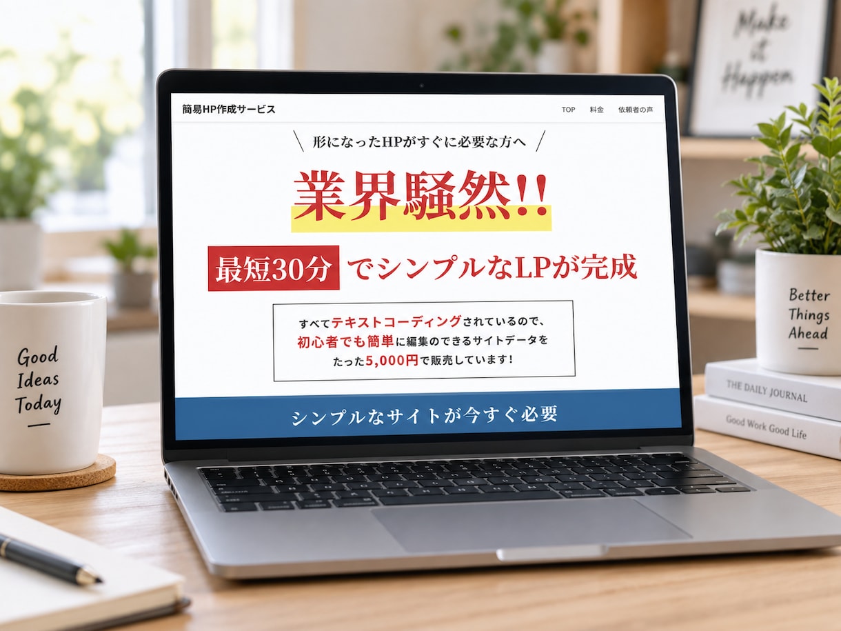 最短即日でシンプルなLP作成をします テキスト原稿だけでシンプルなLPを作成します イメージ1