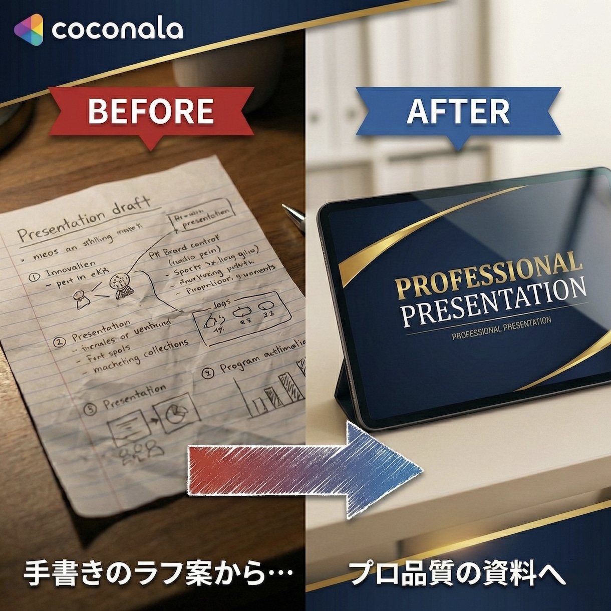 5枚まで一律　見やすいパワポ資料作成します 手書きメモのPPT化から、既存資料のブラッシュアップまで イメージ2