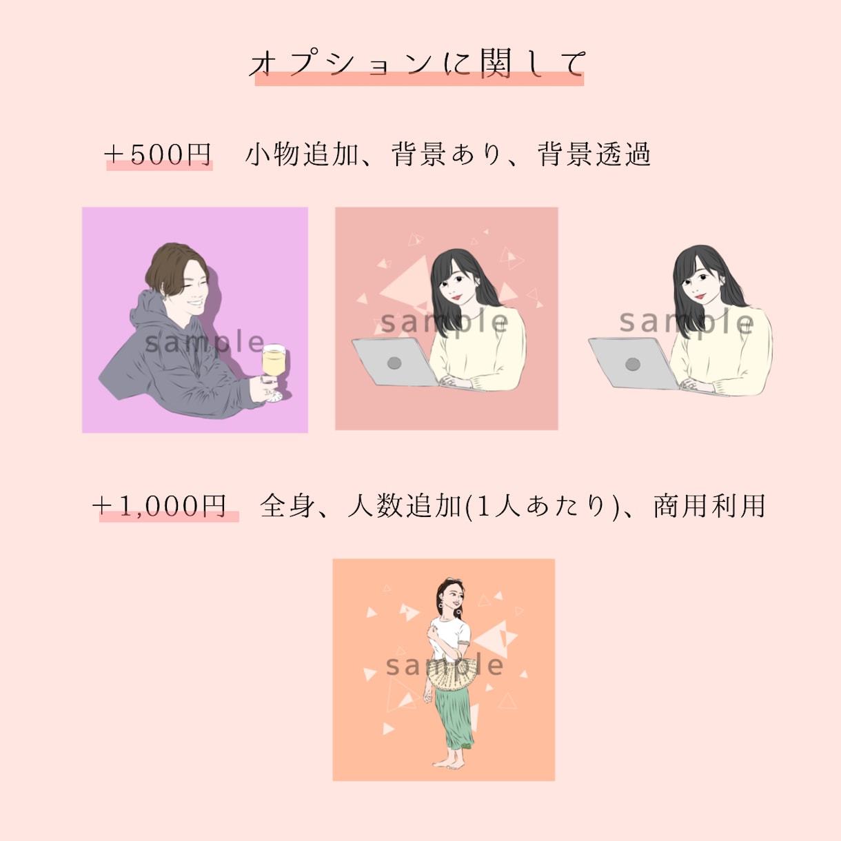 商用◎オシャレな似顔絵と背景のアイコンを描きます きれいな似顔絵とオシャレな背景であなた色に作成いたします* イメージ3