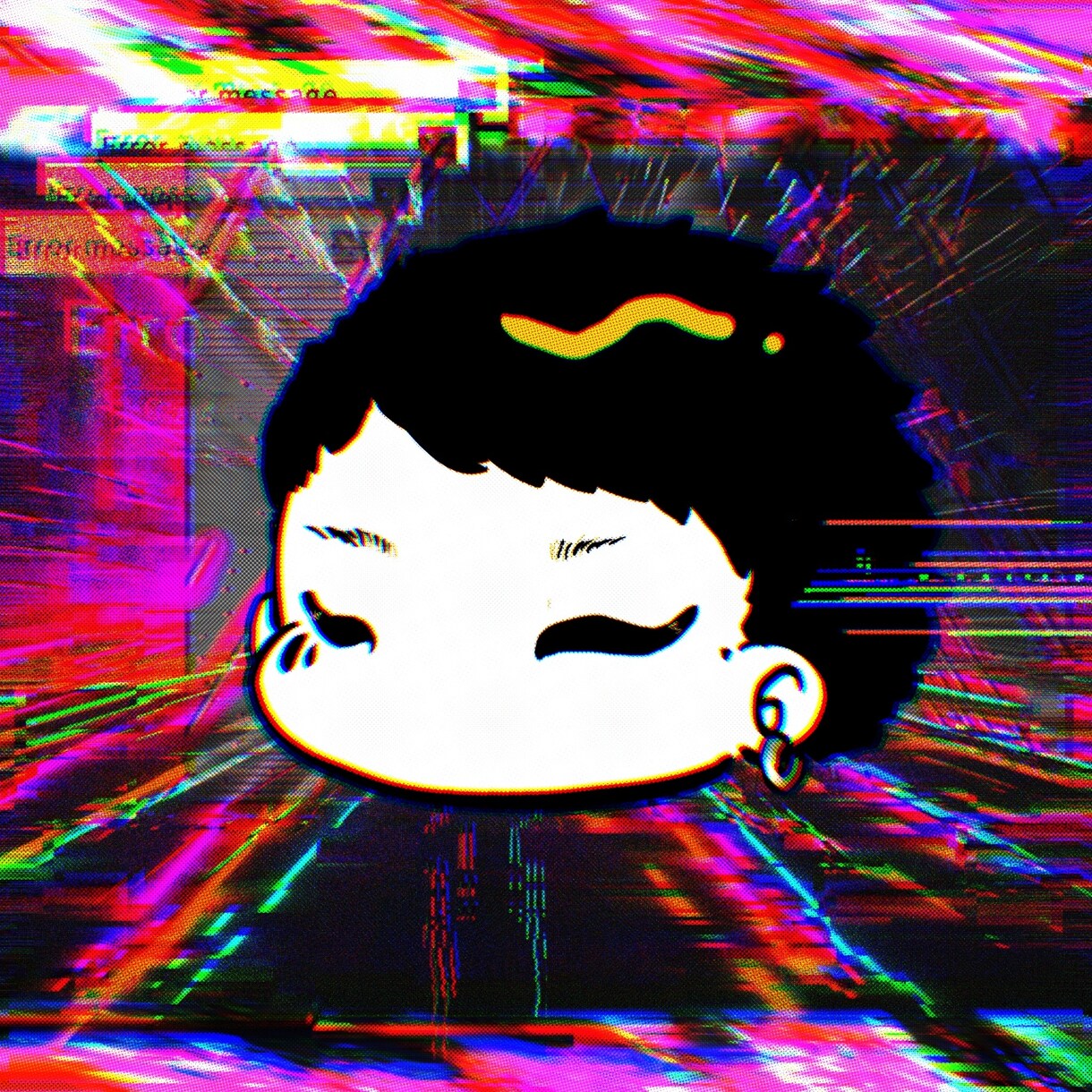 サイケデリックでガツンと目を引く絵を描きます サイケデリックでケミカルな世界観にポップな人物イラスト イメージ2