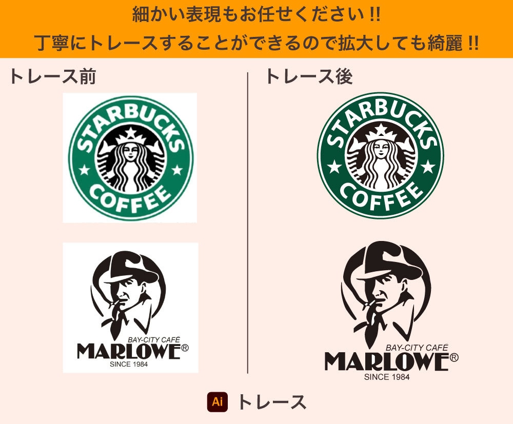 illustratorでトレースします 丁寧・正確・最短納品でトレース!  データ作成お任せ下さい! イメージ4