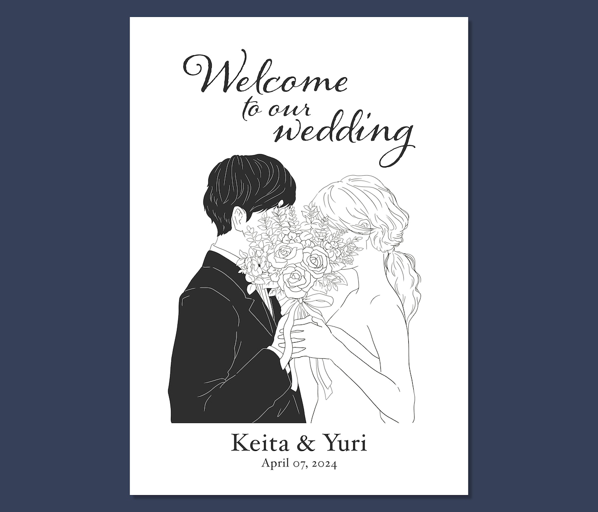 レトロモダンなウェディングイラスト作成します 上品でおしゃれな似顔絵イラストで素敵な結婚式のアイテムを✳︎ イメージ4