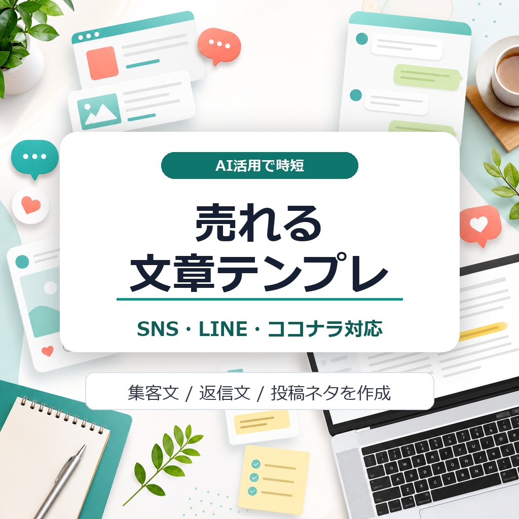 AI活用であなた専用の売れる文章テンプレを作ります ココナラ・SNS・LINEでの集客文/返信文/投稿ネタを納品 イメージ1