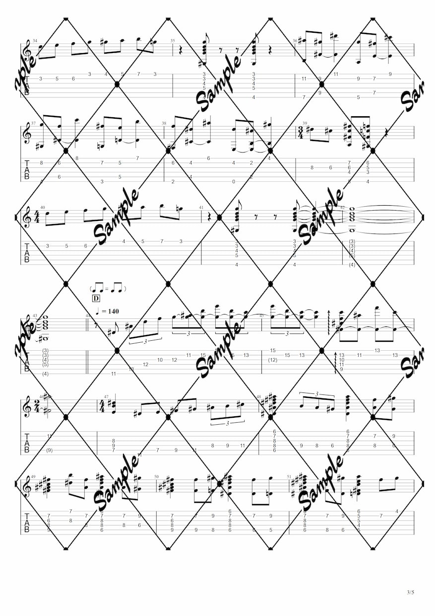 あなたの弾きたいギター【TAB】譜作成します あの曲のタブ譜が欲しいけど見つからない、そんな時に！ イメージ3