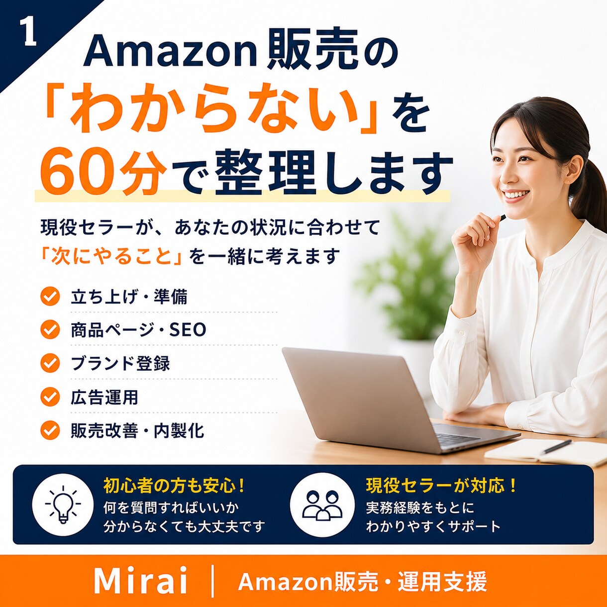 Amazon販売・運用のお悩みを60分で整理します 現役セラーが状況を整理し「次にやること」を一緒に考えます イメージ1