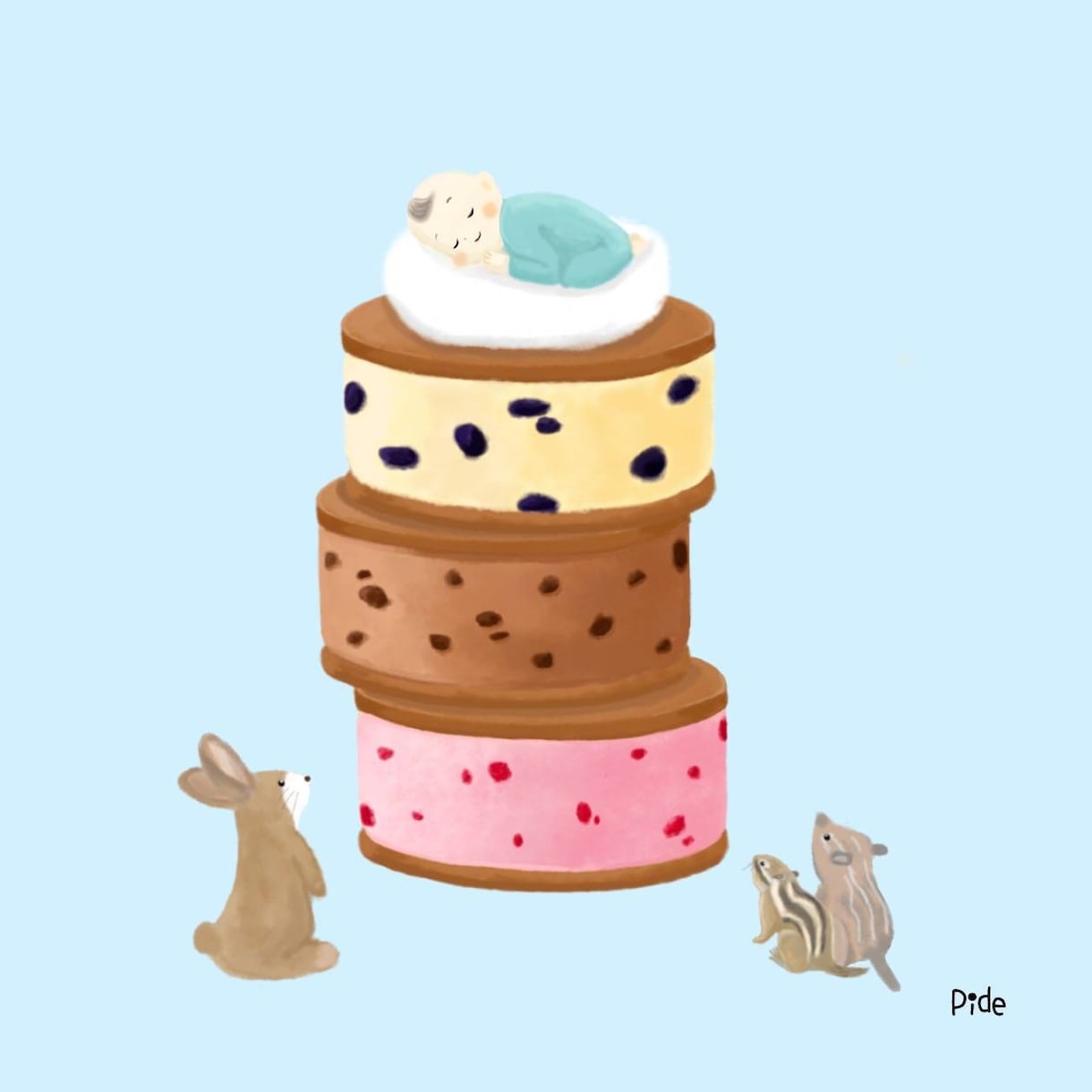 商用利用ok！絵本のような動物、スイーツ描きます ぴでがふんわりとした雰囲気のイラスト描きます！ イメージ10