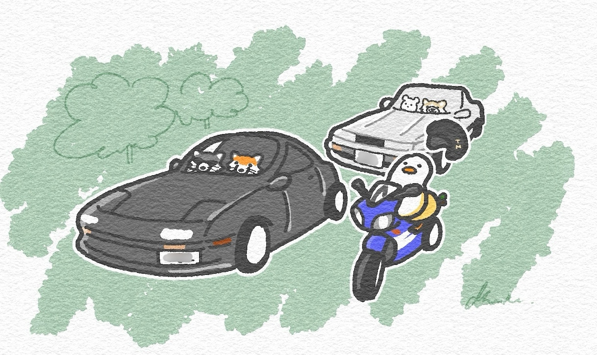 あなたの宝物をゆるかわイラストにします 愛車、ギター、ぬいぐるみ、人、ペットなど幅広く対応可能です！ イメージ1