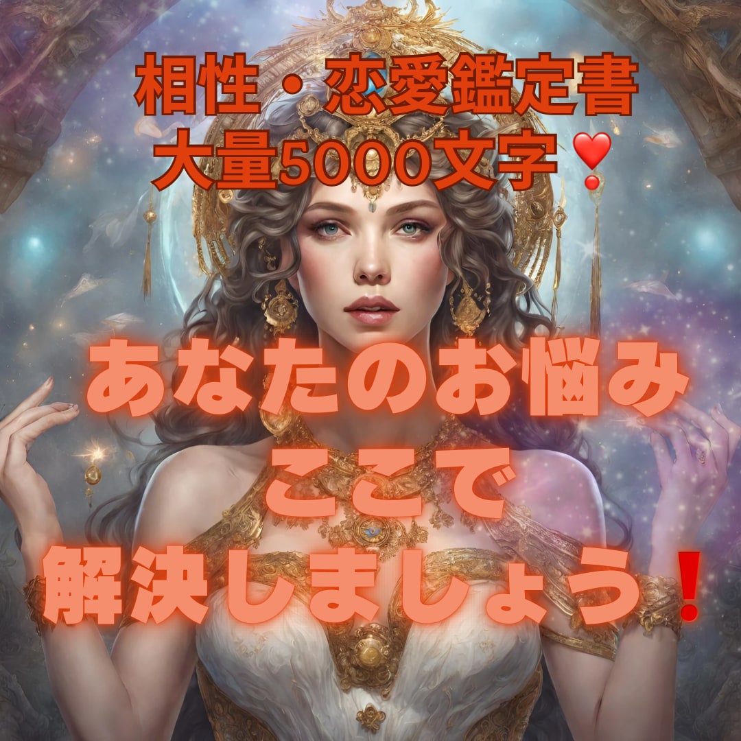 あなたのお悩み解決します！恋愛etc鑑定書付きます 相性・恋愛・金運など 5000文字鑑定書でお悩み解決‪します イメージ1