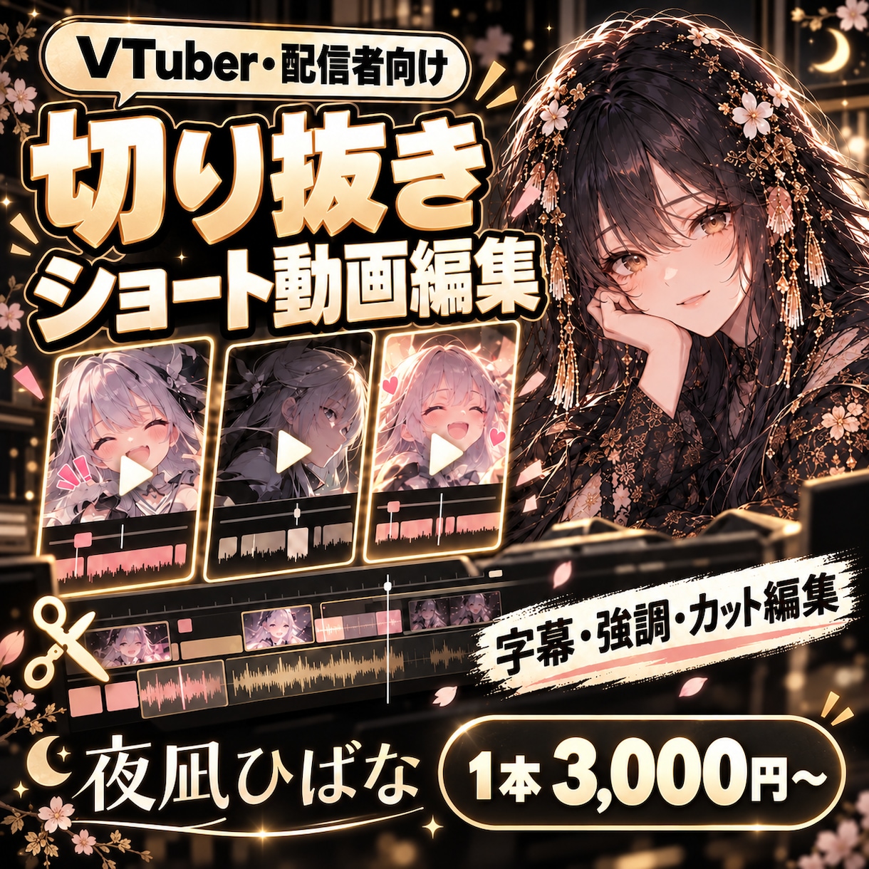 配信者向けショート切り抜き動画を制作します 字幕・強調・カット編集込み！まとめてのご依頼も歓迎 イメージ1