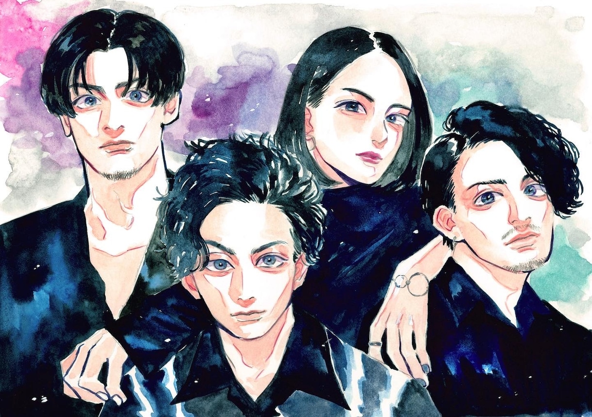 水彩画でグループ似顔絵描きます 優しく鮮やかな水彩！思い出やその人の雰囲気を絵にします！ イメージ2