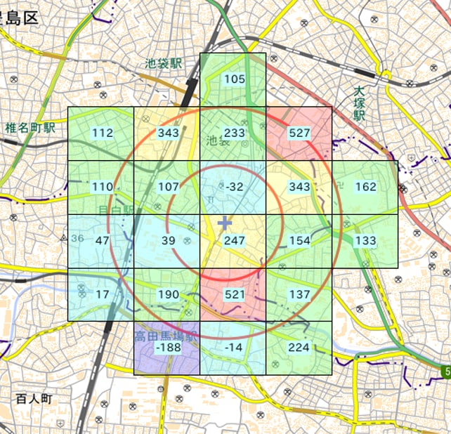 店舗の開業における商圏調査分析、リサーチします ココナラ実績数No,１！円商圏では見えない壁を地図に描きます イメージ3