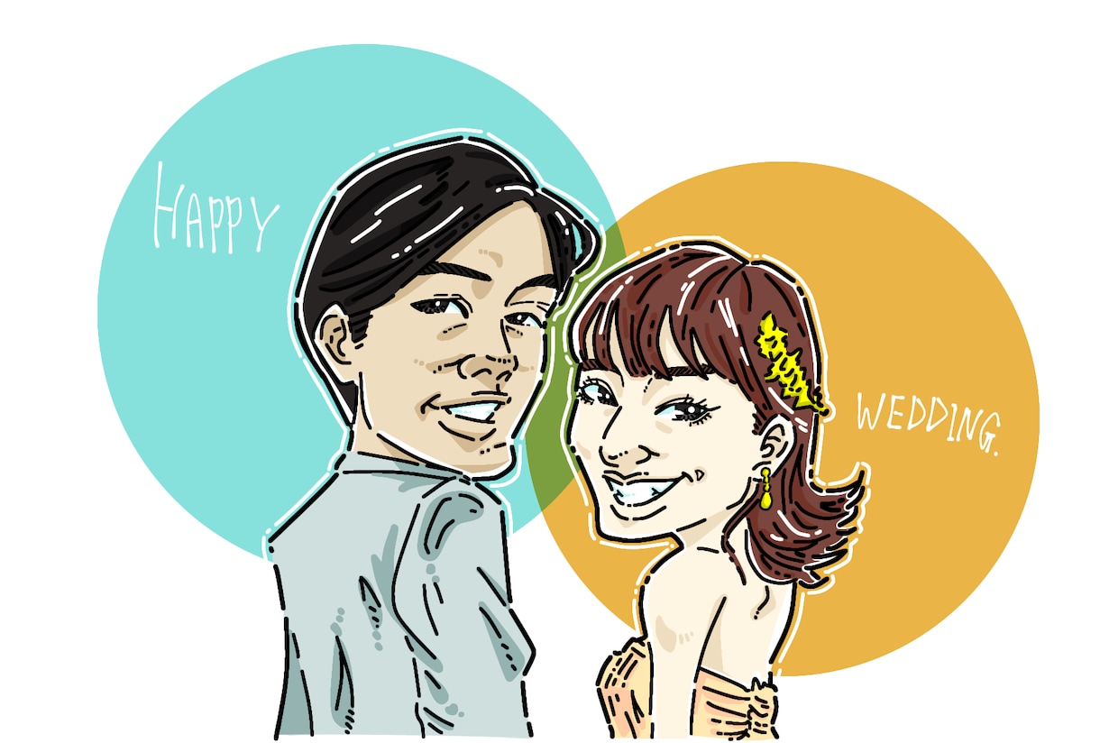 程よくデフォルメし、手描き風の似顔絵描きます プレゼントや結婚式などの記念のお祝いにいかがですか？ イメージ6