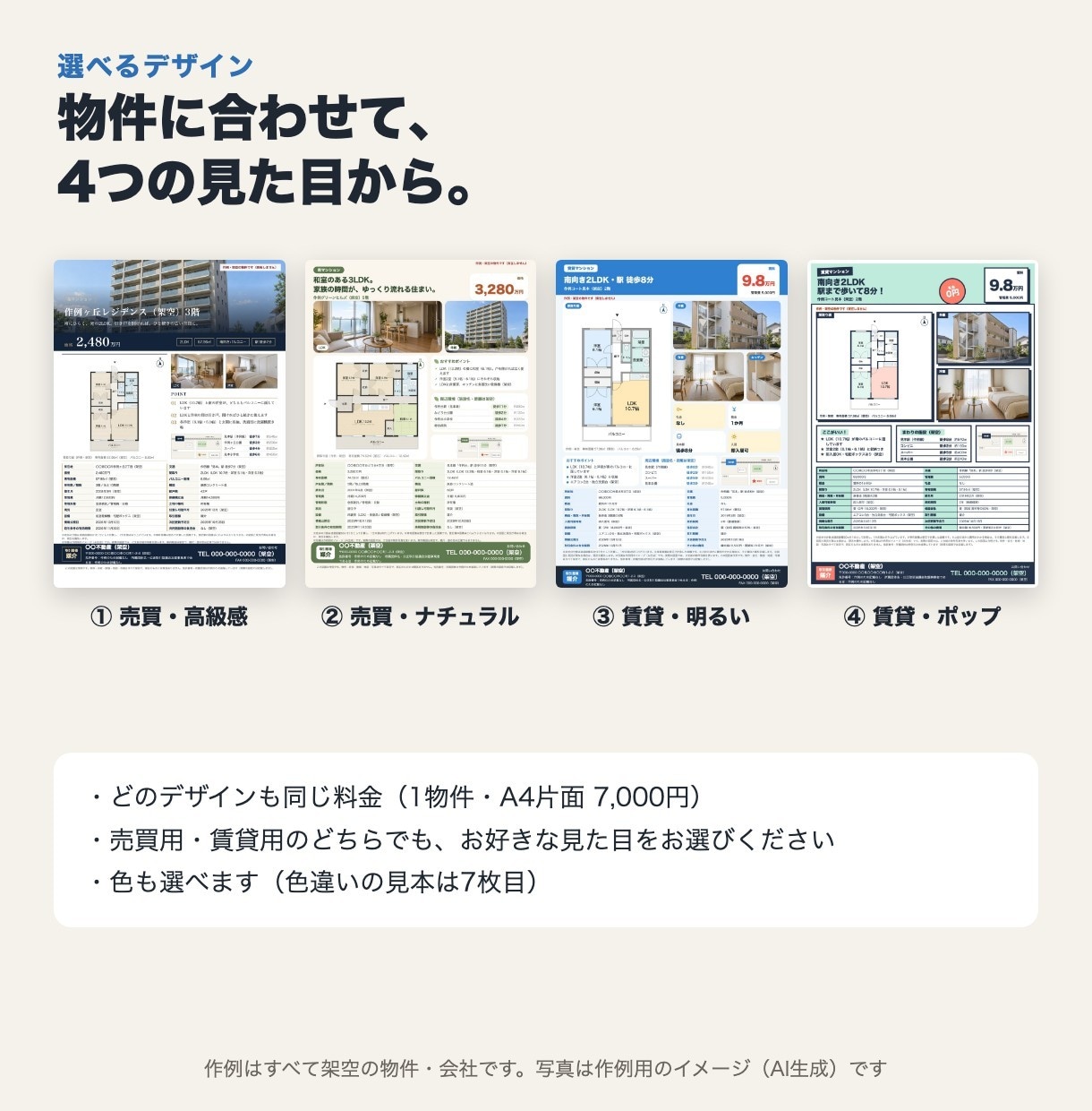 不動産のマイソクを間取り図から作成します 間取り図の清書からA4の販売図面まで｜中古マンション・賃貸 イメージ2