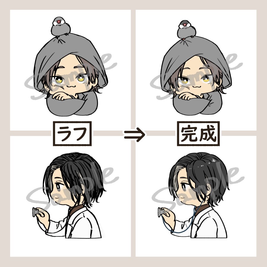 ミニキャラアイコンを作成します ご希望に寄り添い、心を込めて描かせていただきます♪ イメージ7