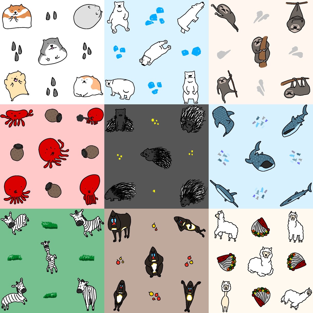 動物のゆるいイラスト描きますます ゆるくデフォルメしたタッチで百獣を描きます。 イメージ8