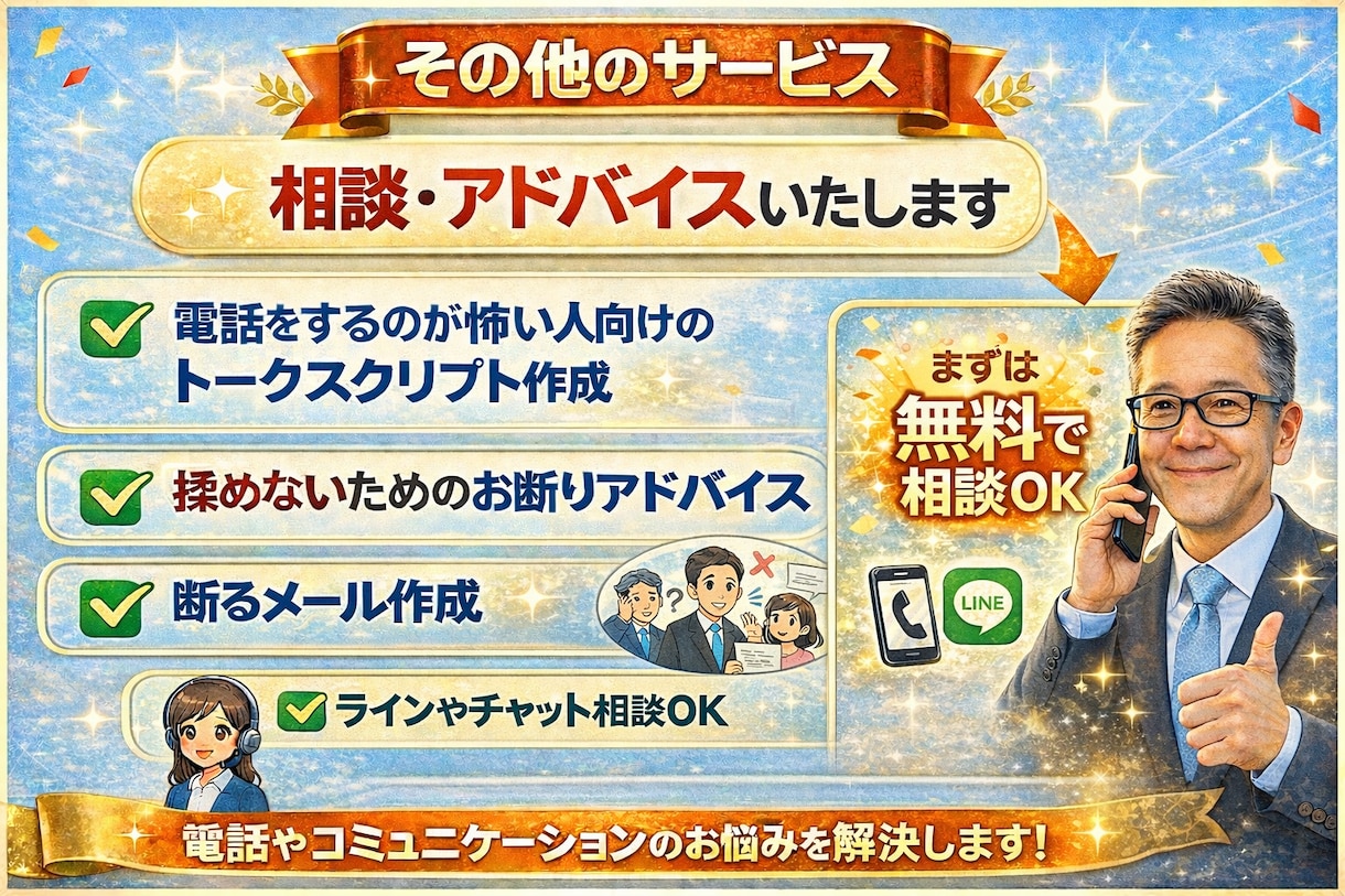 言いにくい電話、丸投げOK！秘密厳守します 謝罪・退職・休暇・お断り・キャンセル電話､全て対応します。 イメージ9