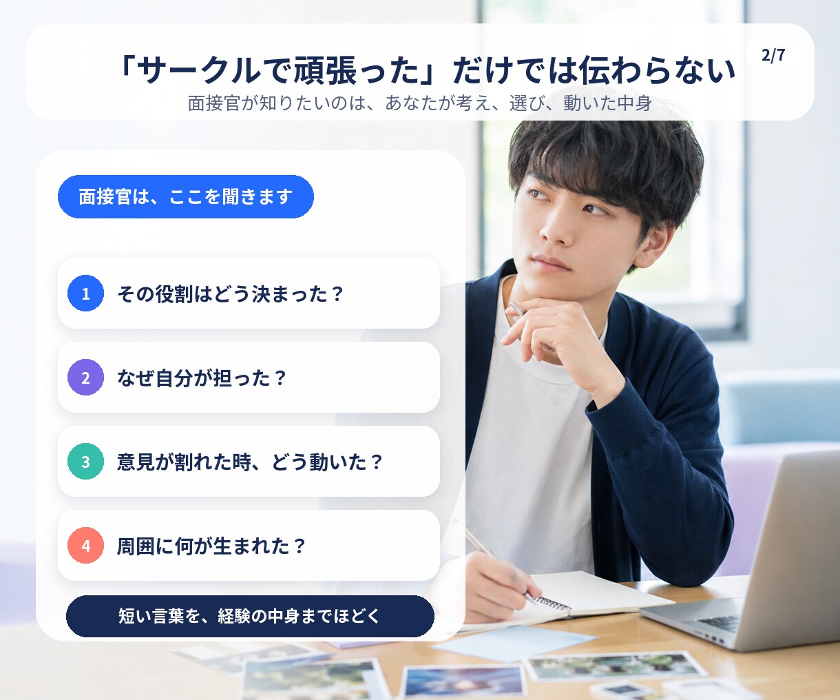 就活生向け|徹底深掘り自己分析セッションします 「その経験、面接官に説明できますか?」|採用実績15年以上 イメージ2