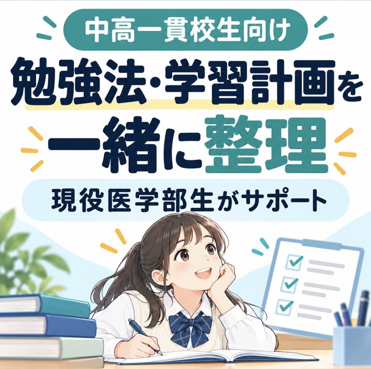 中高一貫校生の勉強を50分で整理します 医学部生が勉強法と今週の計画を一緒に整理 イメージ1
