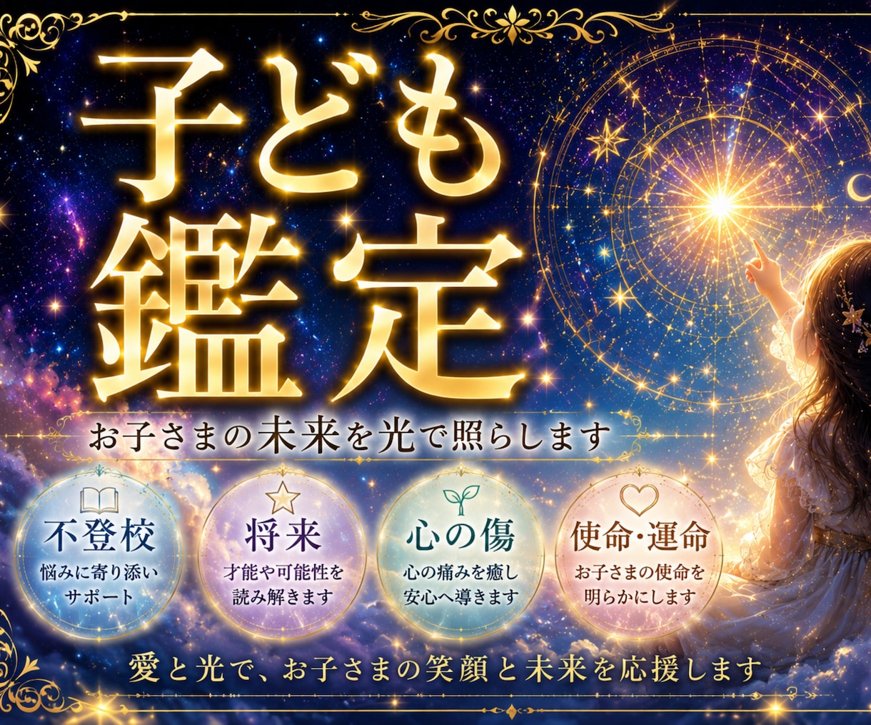 子どもの未来と本質を霊視し、芯を捉えて導きます あらゆる人生の悩みに、未来を切り開く霊視を。可能性の開花へ イメージ1
