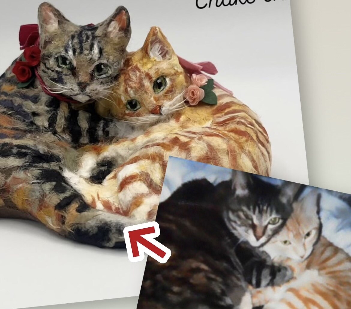 ペットの猫ちゃんのかわいい張子人形をつくります こだわりは可愛く！優しい風合いの張子です イメージ2