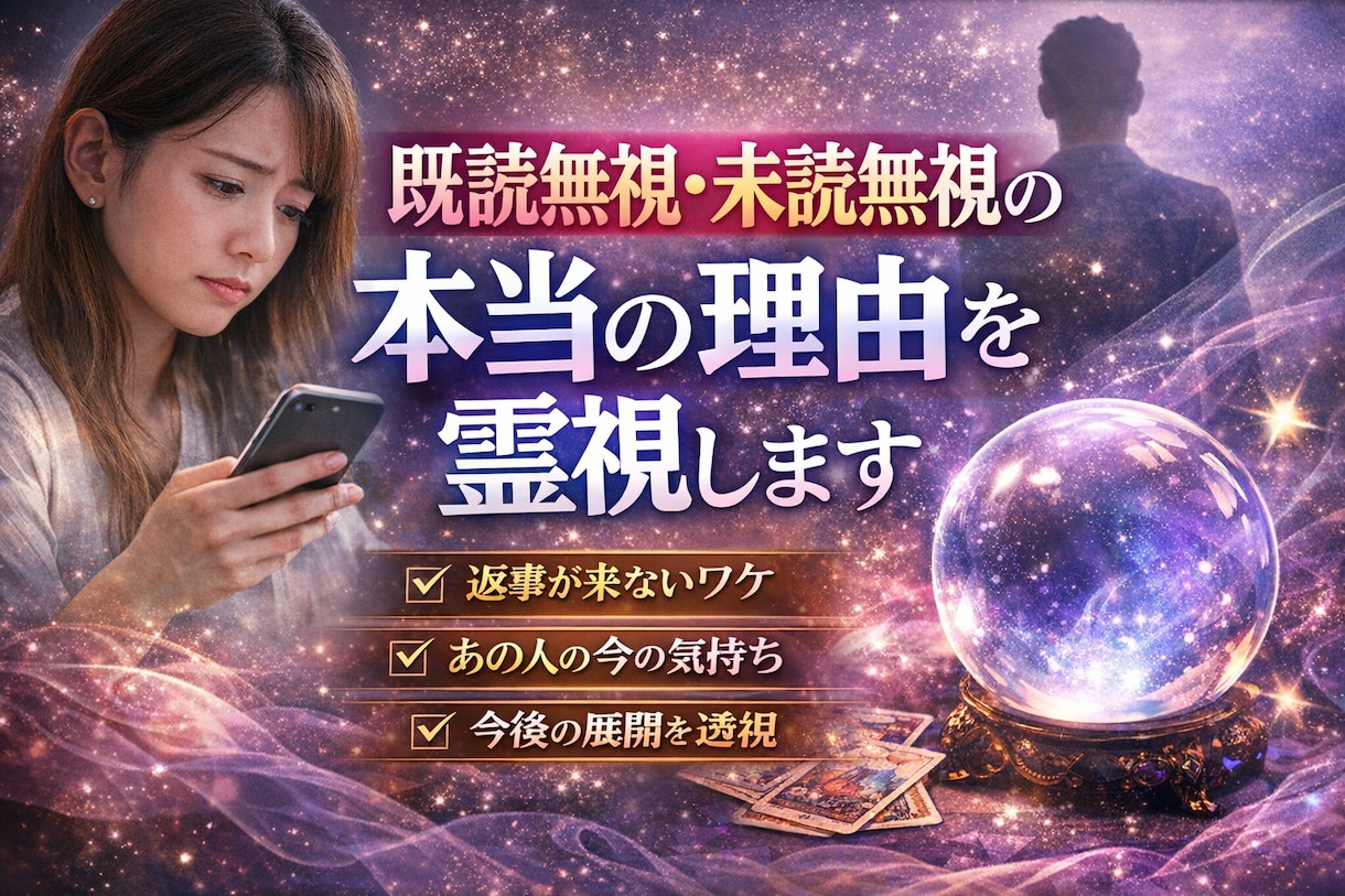 既読無視の理由と相手の本音を霊視します 返信しない理由と今の気持ち今後の動きを丁寧に視ます イメージ1