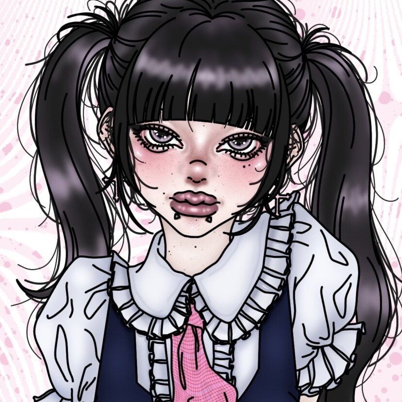 個性派のSNS用イラスト制作します 個性的で少し闇っぽい女の子を描いてます イメージ1
