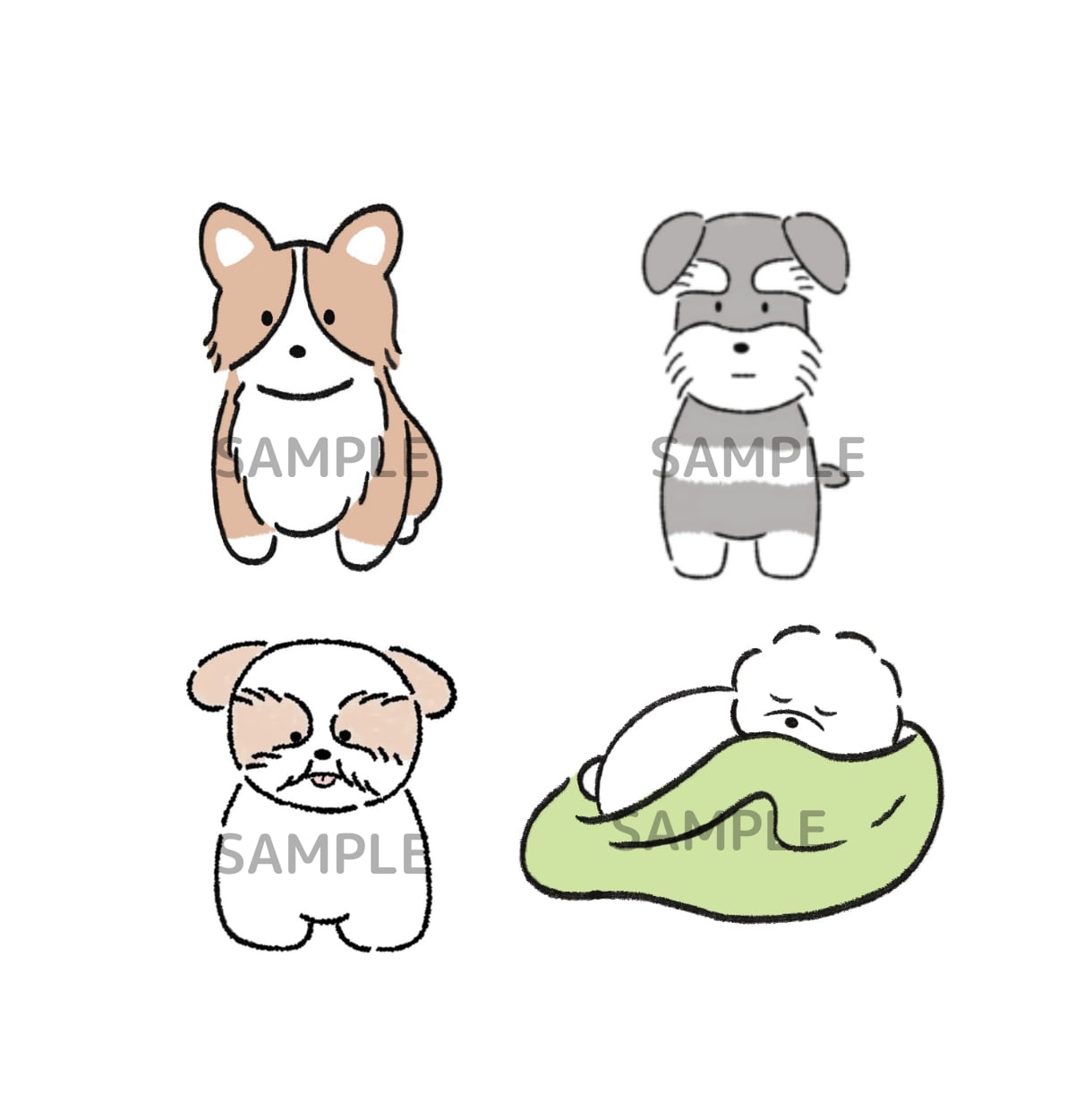 SNSや挿絵にも使える動物イラストを作成します ペット関連の会社様やドッグサロン様のグッズにも◎ イメージ3
