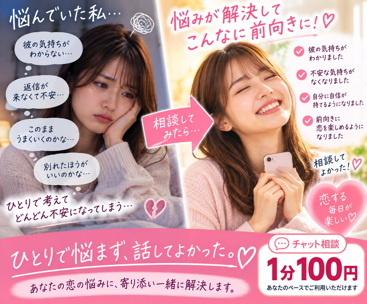 女性限定恋愛のお悩み納得するまで優しく寄り添います 30代男子が男友達のような距離感で、一緒に作戦会議します イメージ3