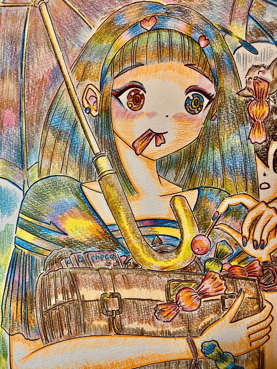 あなたのオリジナルヒロイン手描きします 全てアナログ手描き、色鉛筆仕上げでお届けします。 イメージ2