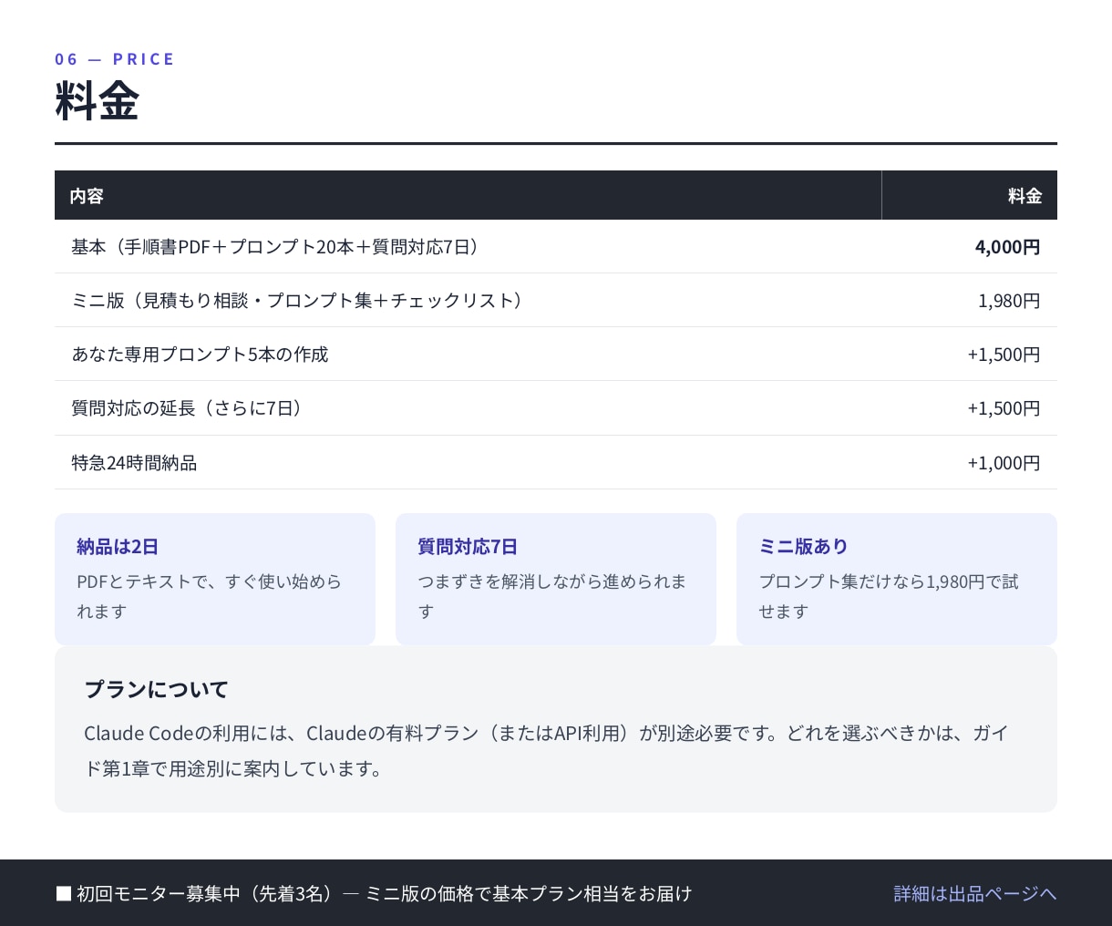 Claude Codeの使い方を手順書で解説します 非エンジニア向け。プロンプト20本つきで自動化を手順化 イメージ6