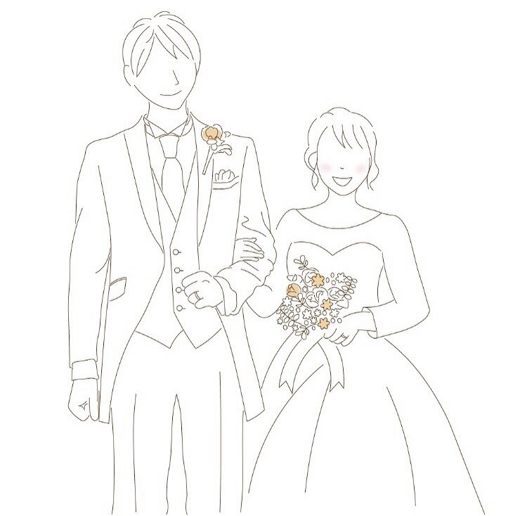 結婚式に使える、大人可愛いイラストを描きます カリグラフィー風文字入りのイラストも！ イメージ4