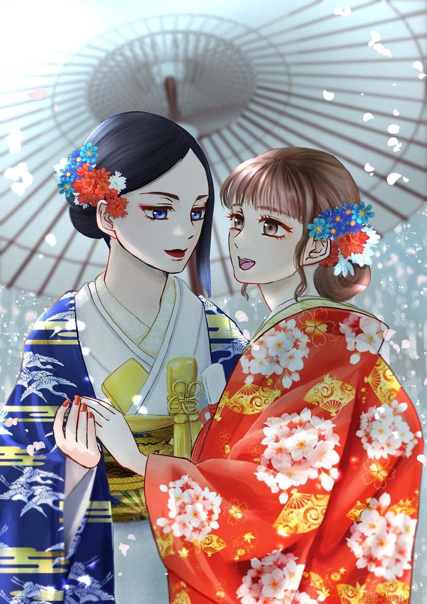 腰から上の美男美女をお描きします 動画サムネやヘッダーに使いやすいイラストをお描きします イメージ5