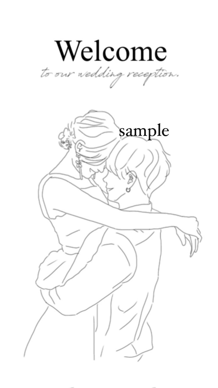 結婚式で使える♡線画イラストを描きます ウェルカムボードや招待状にぴったりのイラストをお手頃価格で イメージ3