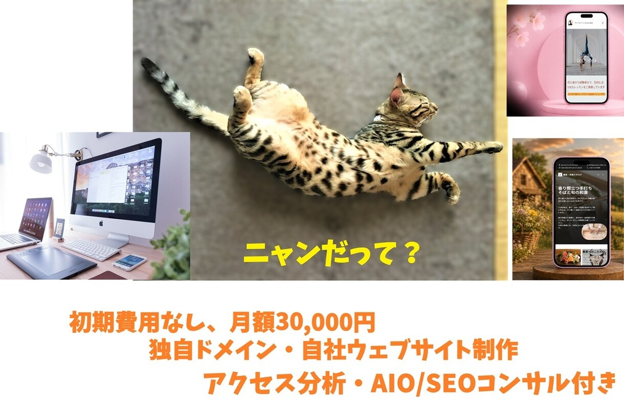 初期費用なしサブスク30,000円でHP制作します 【HP・AIO/SEO定期購入パック】集客コンサル付き イメージ1