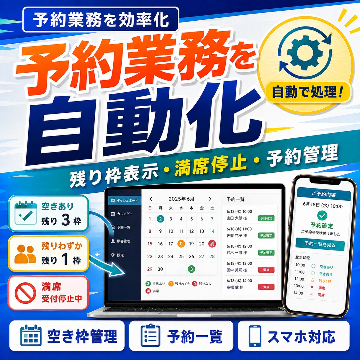オリジナルの予約管理Webシステムを構築します ワークショップからキャンプ場、レンタカーまで幅広く対応 イメージ3