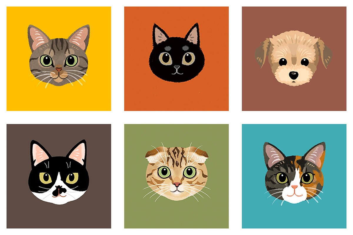 おうちのわんちゃんねこちゃん描きます ペットの似顔絵｜世界で1匹の魅力を、世界で1枚の似顔絵に。 イメージ2