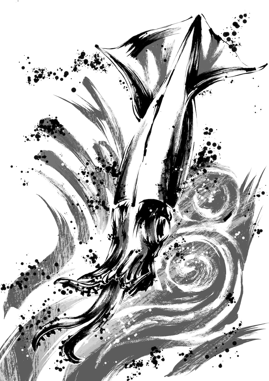 デジタルで墨絵風イラストを描きます アイコンや壁紙 パッケージ タトゥーなどにお困りの方へ イメージ6