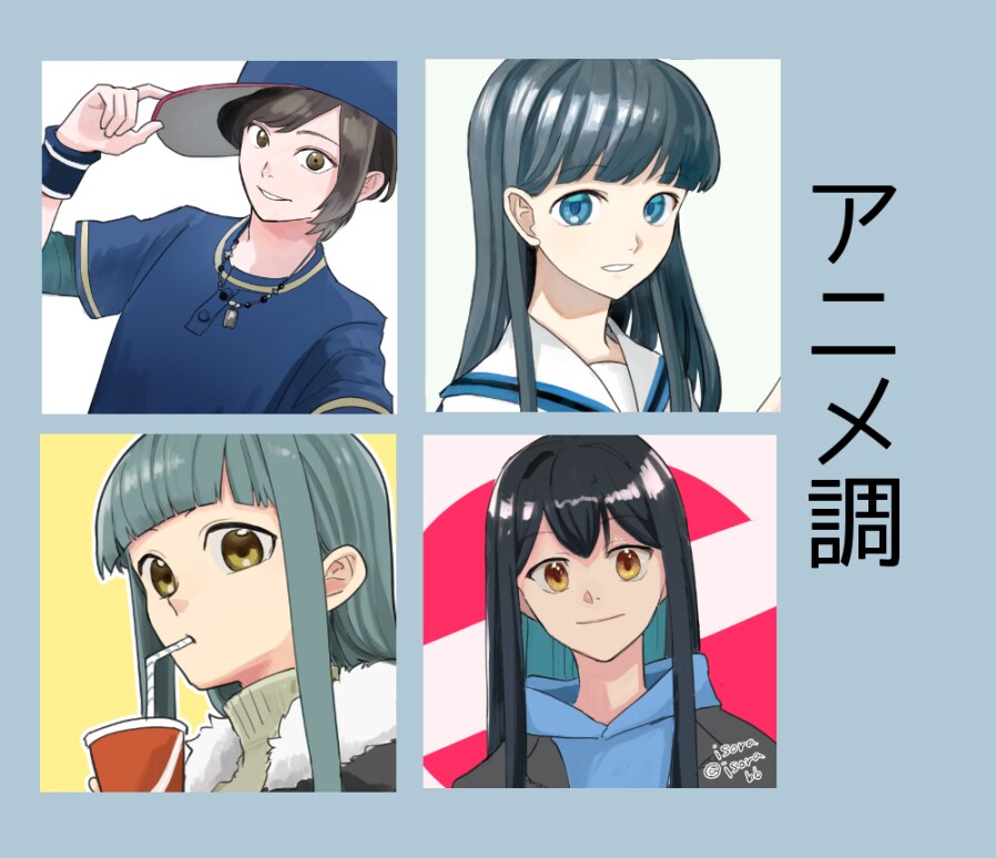 オリキャラ/似顔絵アイコン描きます SNS等に使用できるポップなアイコンです イメージ1