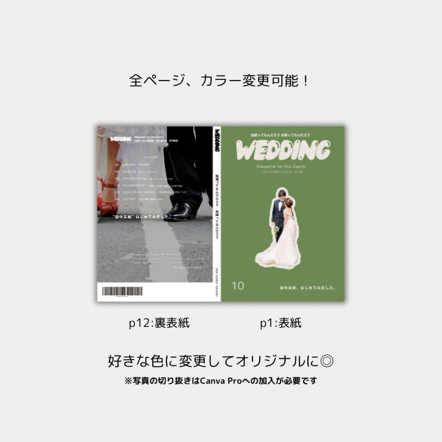 雑誌POPEYE風プロフィールブックが作れます 【Canva対応】結婚式プロフィールブック雑誌風テンプレート イメージ3