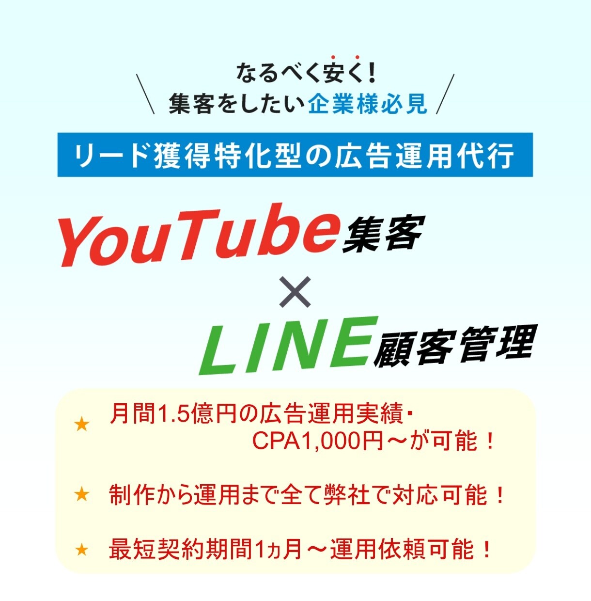 Google正規代理店がYouTube広告作ります YouTube広告・LP・LINEステップの制作はお任せ！ イメージ1