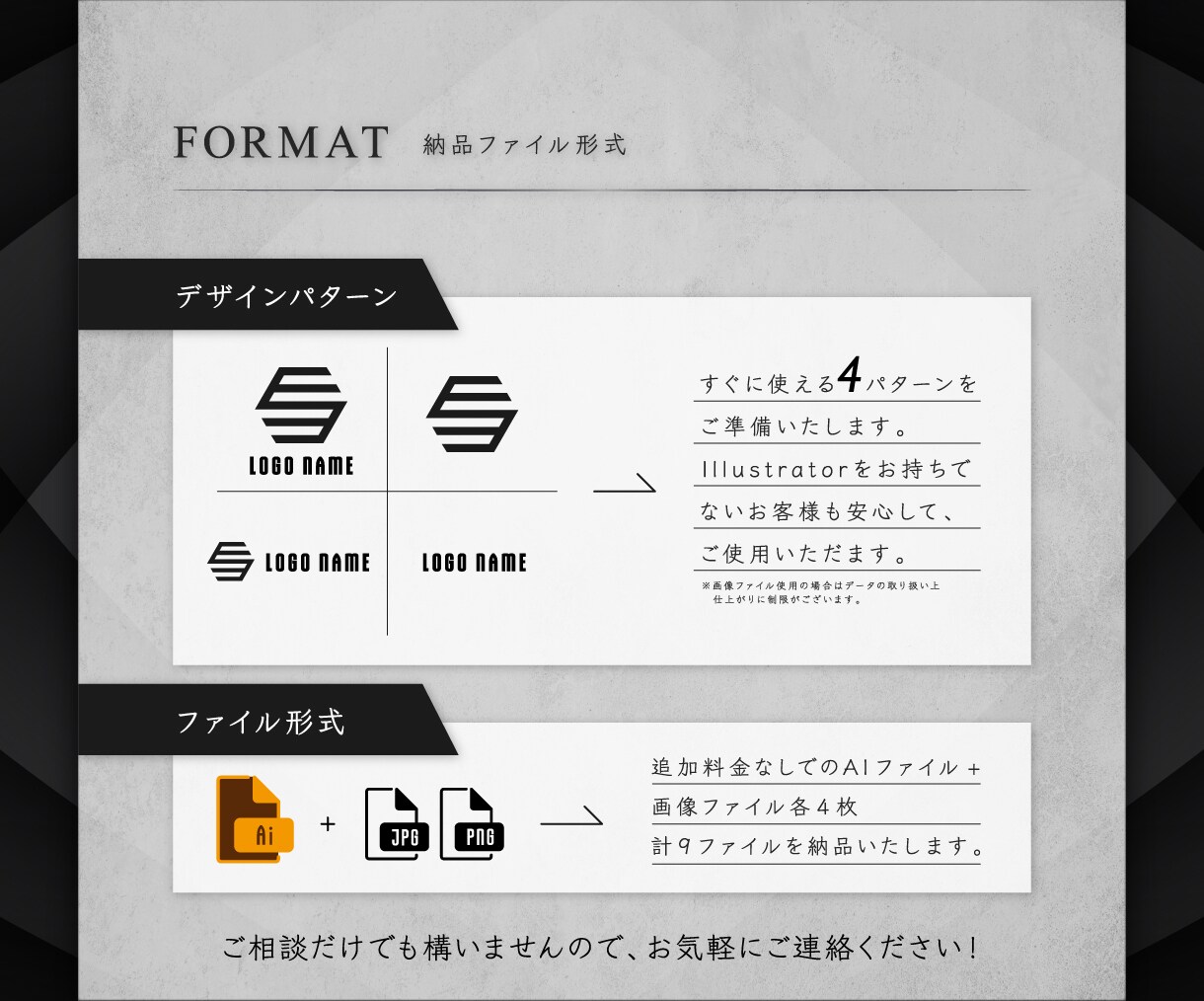 クールでスタイリッシュなロゴ作成します 初稿2案!修正無制限!安心のアフターサポートでお届けします! イメージ7