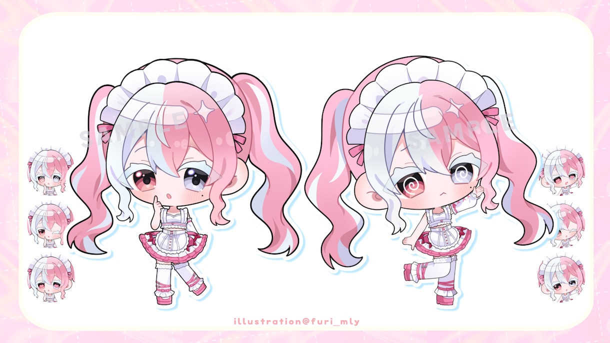 ミニキャラ（SD•デフォルメ）イラストを描きます 商用OK！グッズ、スタンプ、動画、配信などに…◎ イメージ4
