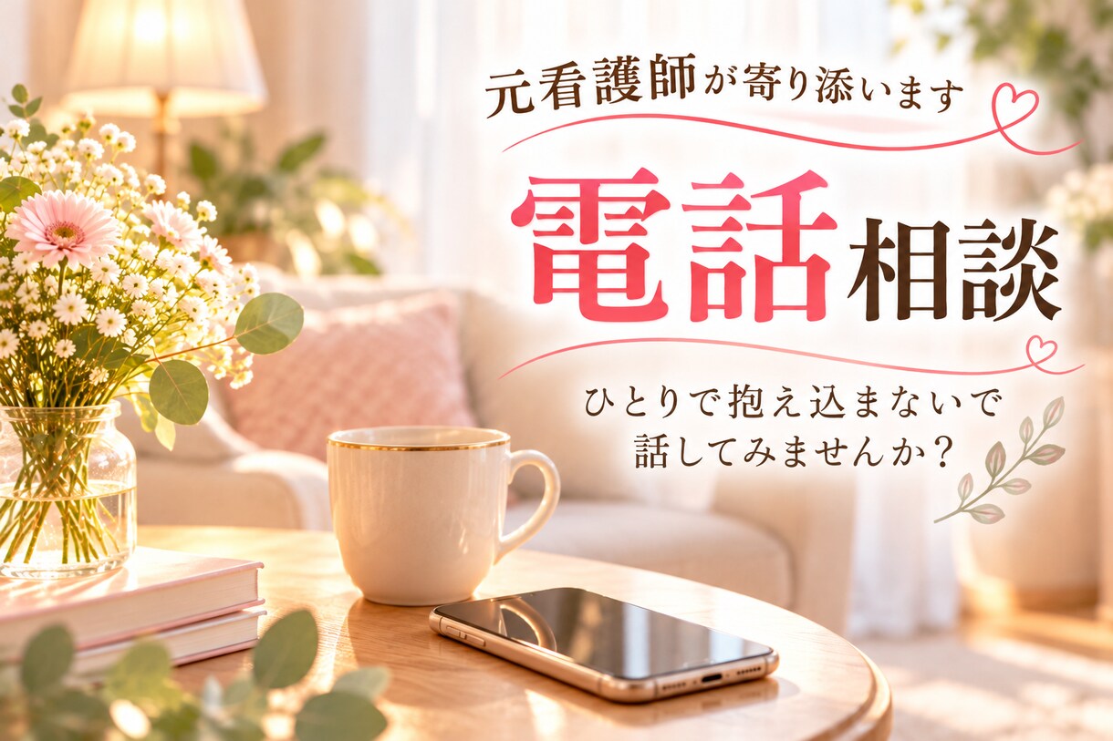 看護師があなたのお悩みを優しくお聴きします 恋愛・仕事・人間関係など、ひとりで抱えずお話しください イメージ1