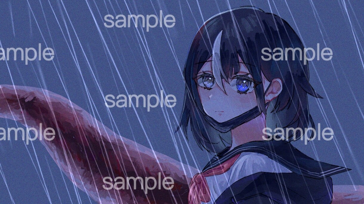 儚げで可愛い女の子イラスト描きます キラキラで儚い女の子のSNSアイコンやイラストを作成します イメージ4