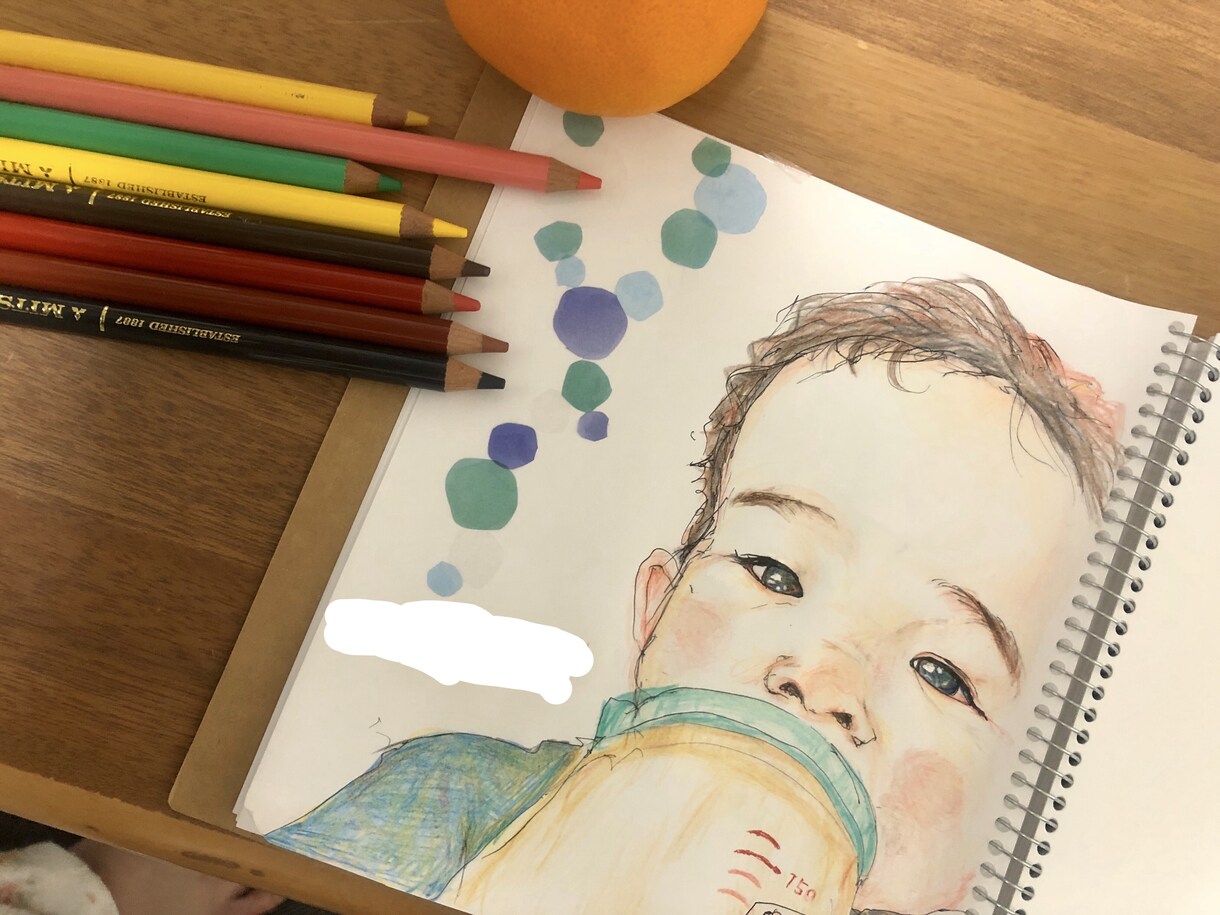 写真からお子様の似顔絵優しいタッチで描きます 世界に１つ。優しいタッチで大切なお子様描きます。 イメージ1