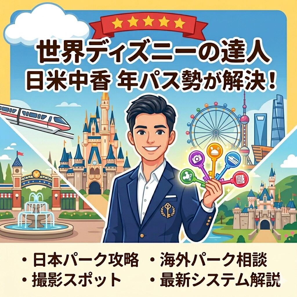 世界のディズニーを知る通が教えます 元年間100日来園&海外年パス現保持者の国内外ディズニー通 イメージ1