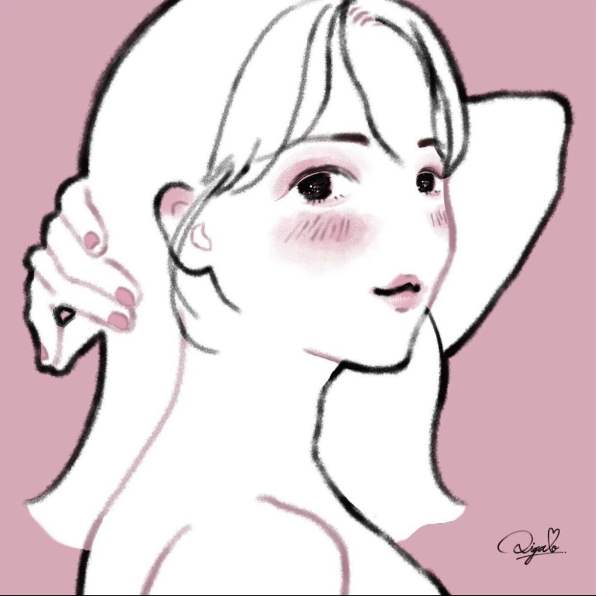 商用◎似顔絵◎オシャレで可愛いアイコン描きます 修正何度でも＆背景3種＆小物2つ無料！記念日やプレゼントにも イメージ10