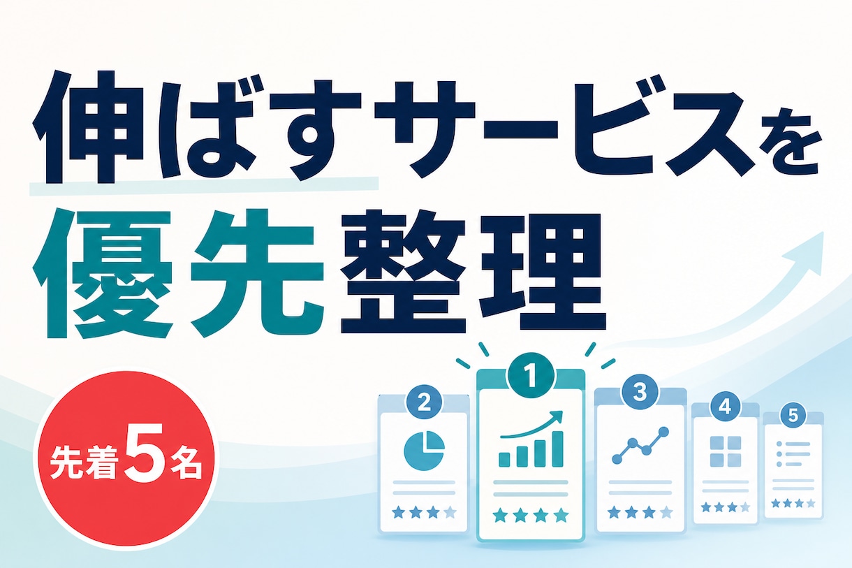 売上と評価から伸ばすサービスを整理します 実績と作業負担から改善優先順位を作成 イメージ1