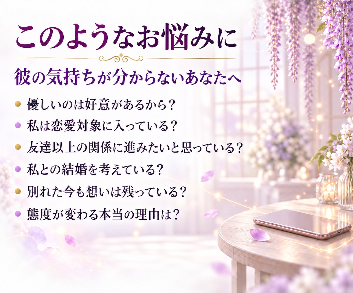 あの人の本音｜隠れた想いを霊視します 好意の有無・恋愛対象か・態度に出ない本心まで読み解きます イメージ2